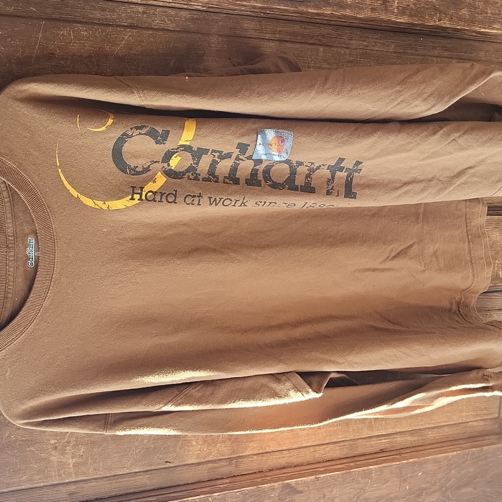 Carhartt Brown Long Sleeve Shirt In an Oversized Large